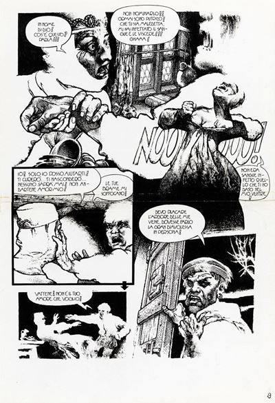 Storie di un altro evo - Tavola illustrativa in matita e china