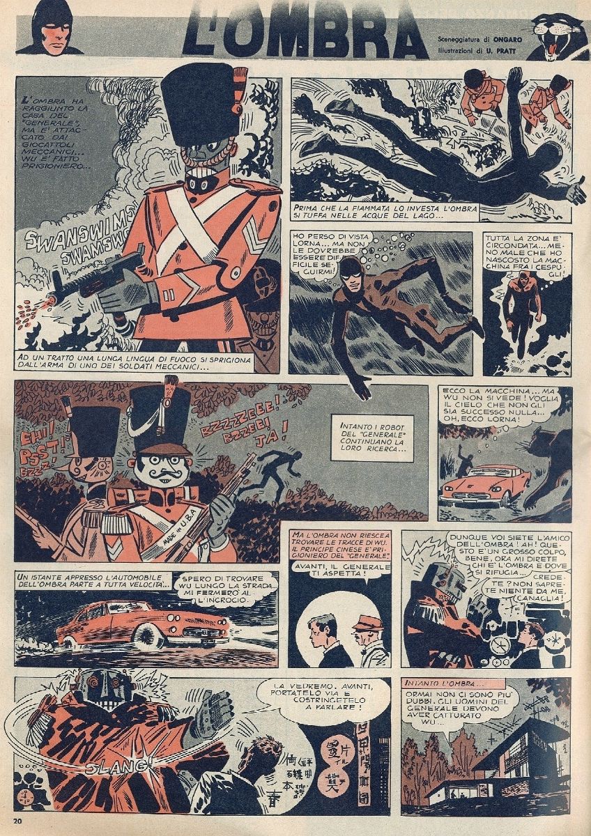 Hugo Pratt - L’Ombra, matita e china su cartoncino, 1964