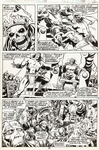 Kull the Destroyer - To Sit the Topaz Throne!, matita e china su cartoncino Marvel