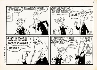 Popeye - House Boat, matita e china su cartoncino