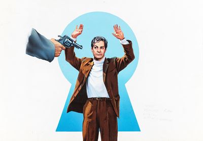 Bozzetto di locandina per 'Italian Secret Service', tempera su cartoncino, 1988