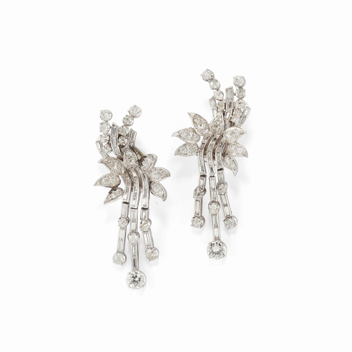Belle orecchini donna platino e oro rosa - Cubic Zirconia taglio rotondo - Idea regalo elegante e di moda