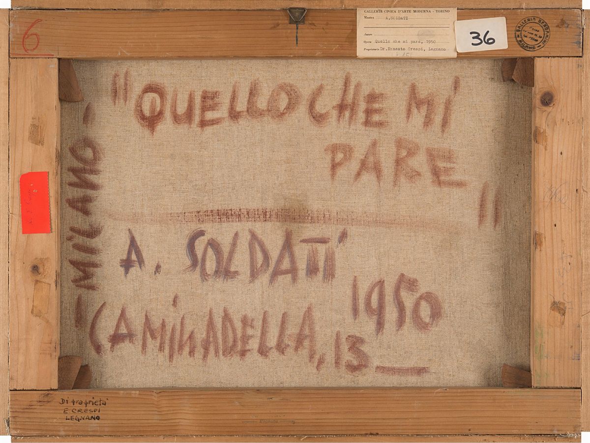 Atanasio Soldati - Quello che mi pare, olio su tela, 1950