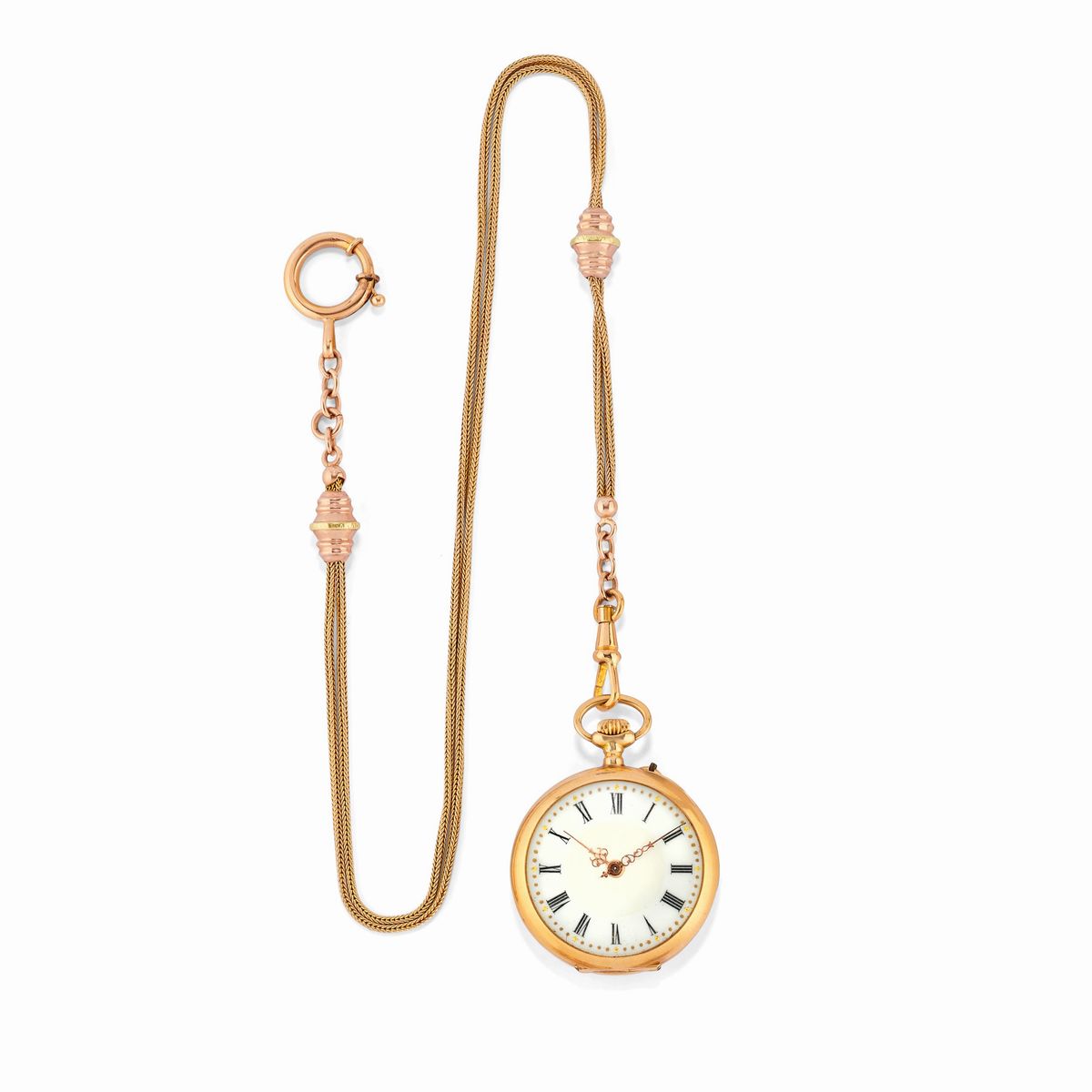 Quattro orologi da tasca in oro giallo 14K e 18K con movimenti a carica manuale