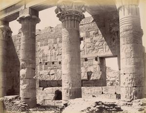 Sébah Pascal - Phylae Temple Nectanebo, Bas-Reliefs