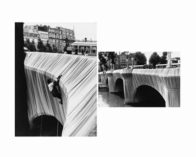Christo, Christo wraps the Pont-Neuf, Due stampe vintage alla gelatina ai sali d'argento su carta...