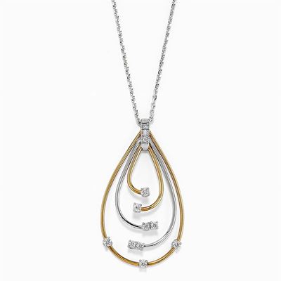 Collana in Oro Bicolore 18k e Diamanti