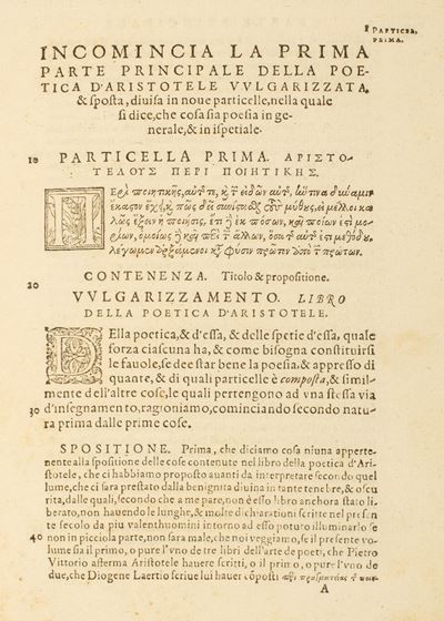 Poetica D’aristotele Vulgarizzata Et Sposta per Ludovico Castelvetro