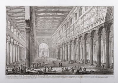 Spaccato Interno della Basilica di S.paolo Fuori delle Mura, Eretta da Costantino Magno, Divisa i...