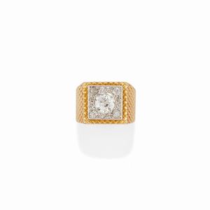  - Anello in oro bicolore 18K e diamanti