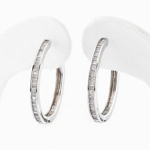 Orecchini in oro bianco 14k e diamanti