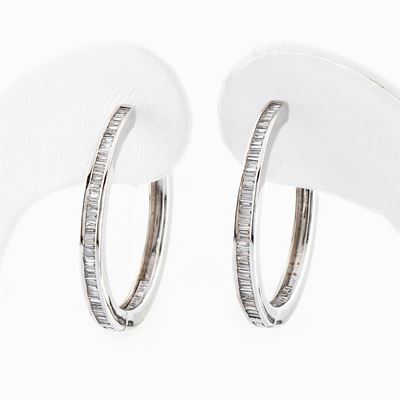 Orecchini in Oro Bianco 14k e Diamanti