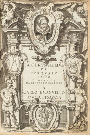 Tasso, Torquato - La Gerusalemme Liberata. Con le Annotazioni di Scipion Gentili, e di Giulio Gustavini, et li argomenti di Oratio Ariosti