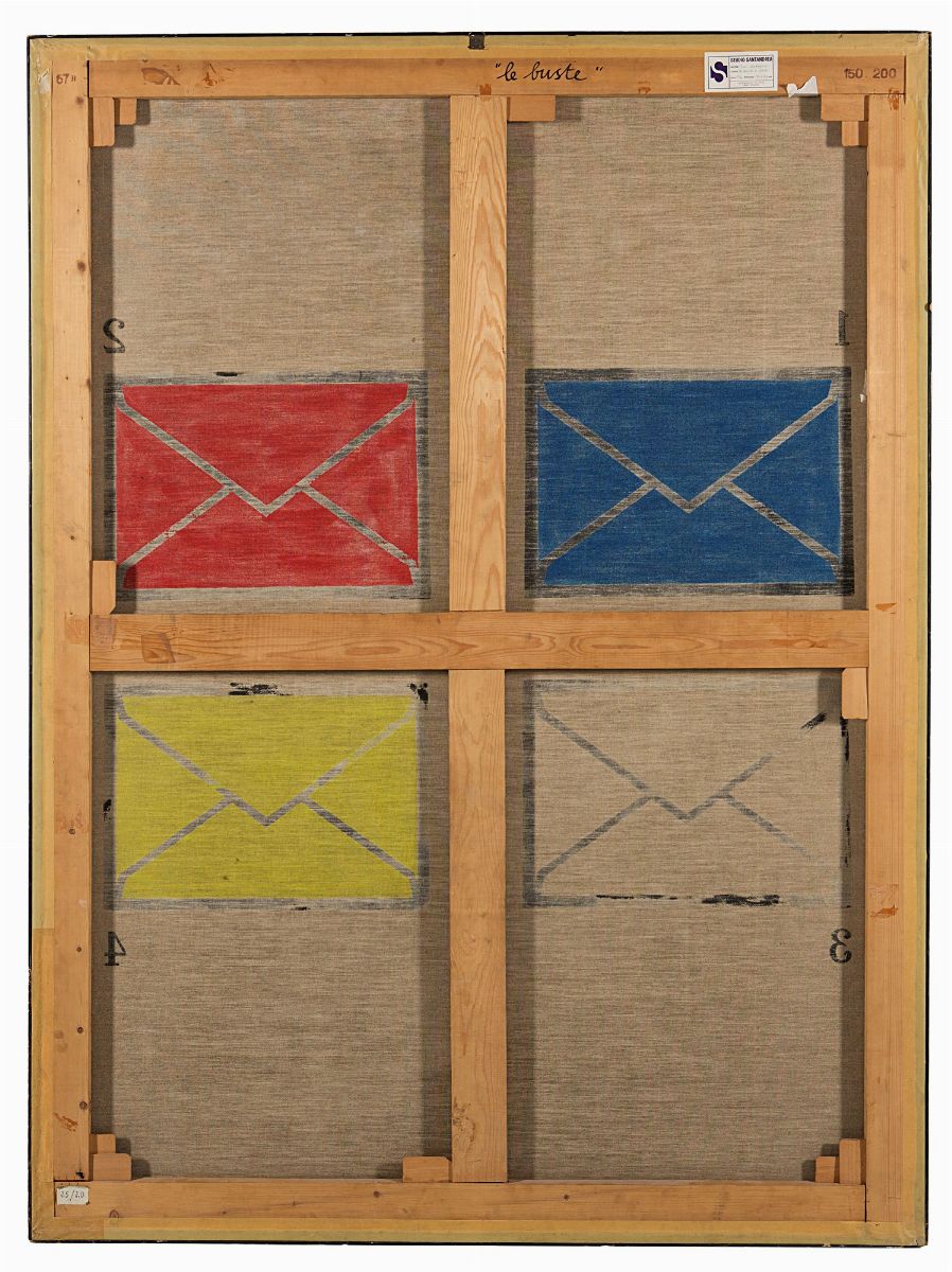 Tino Stefanoni - Le Buste, olio su tela, 1974