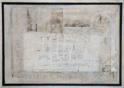 Pietra, tecnica mista su compensato, 1987
