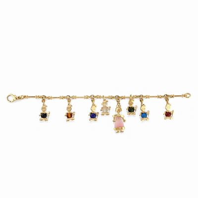 Bracciale in oro giallo 18K con pendenti 'Biancaneve e i sette nani'