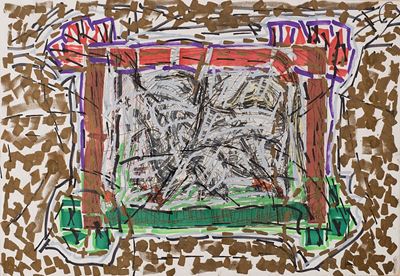 Senza titolo (1989), tecnica mista su cartoncino