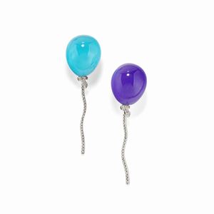 A 18K white gold and colored stone earrings, Baloons collection, Vhernier, with box and certificate
