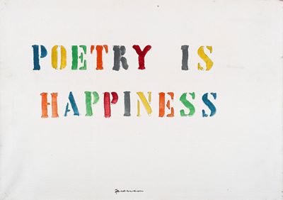 Poetry is Happiness, tecnica mista su tela
