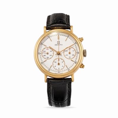 Cronografo anni '80, oro 18k, movimento a carica manuale