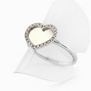 Anello in oro bianco 18k e diamanti, firmato nanis