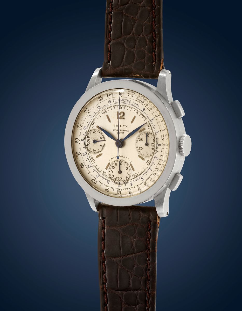 Cronografo Rolex modello 3330 personalizzato per Cravanzola, anni '40