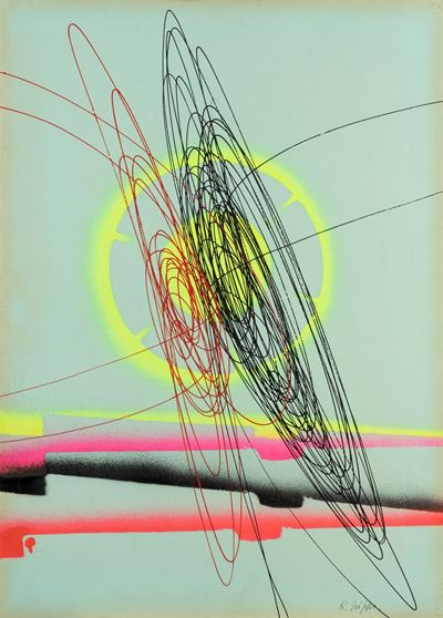 Spirale, olio su cartoncino intelato