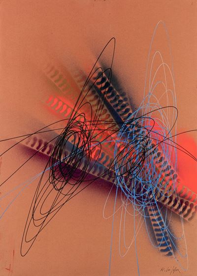 Spirale, olio su cartoncino intelato, cm 70 x 50, 1965-70