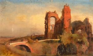 Capriccio architettonico con le Terme di Caracalla a Roma