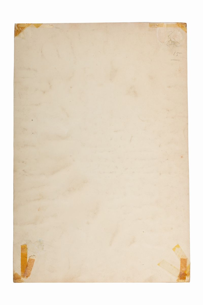 Scuola Romana, Secolo XVII - Studio per Affresco con Adorazione del Nome di Gesù
