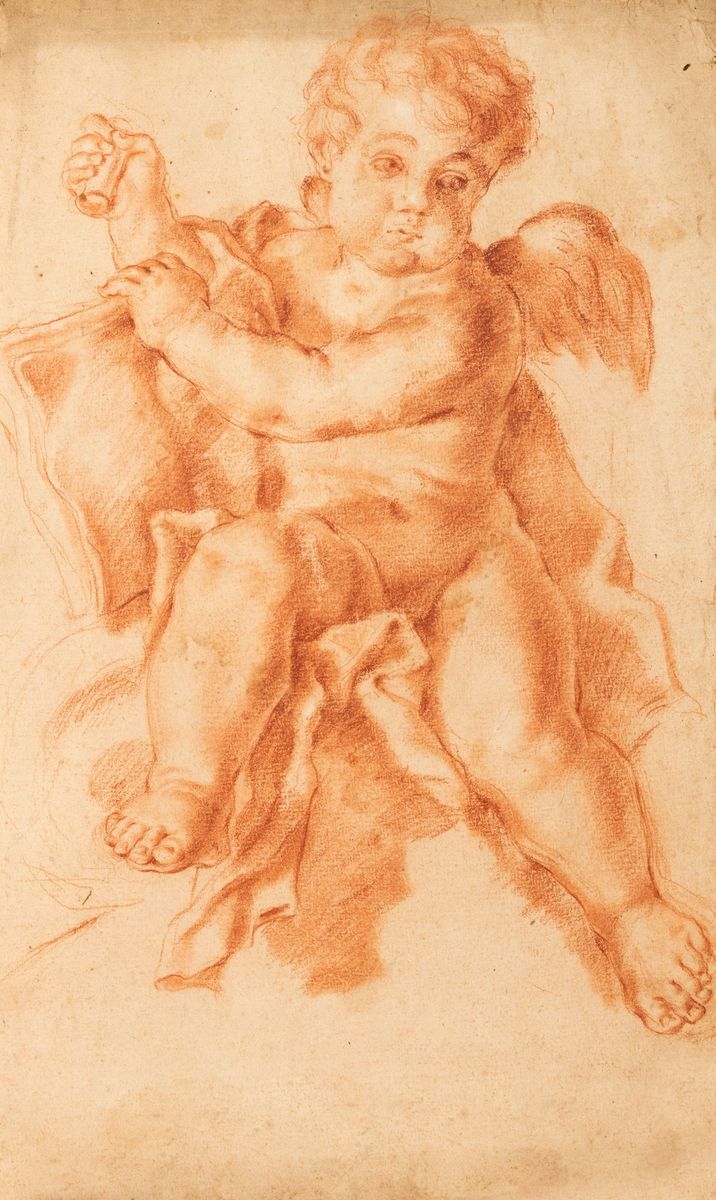 Scuola Romana, Secolo XVII - Studio per Angioletto con Libro