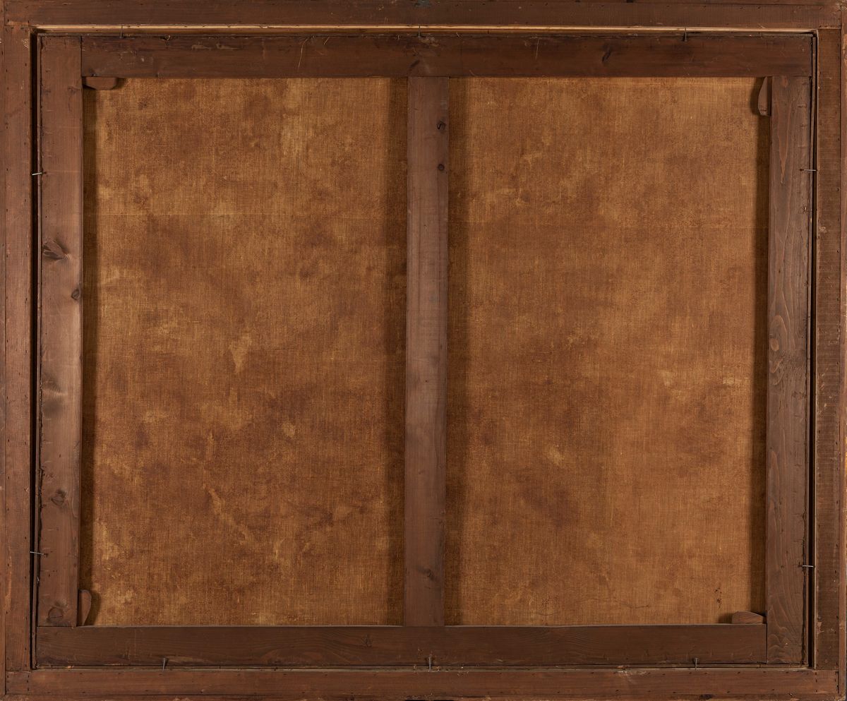 Scuola Romana, Fine Secolo XVII - Inizi Secolo XVIII - Paesaggio Fluviale con Viandanti a Riposo ...