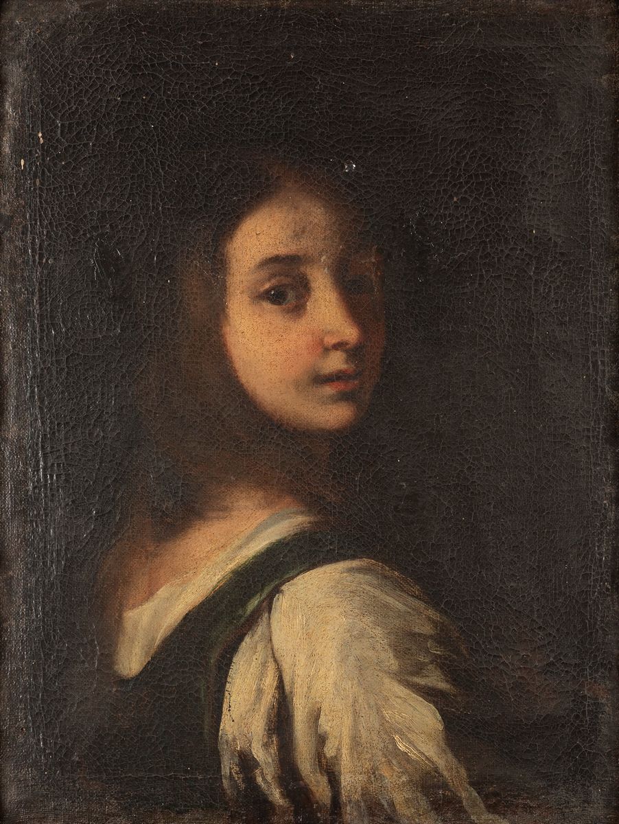 Scuola Dell'italia Settentrionale, Secolo XVII - Ritratto di Fanciulla, a Mezzo Busto, con Camici...