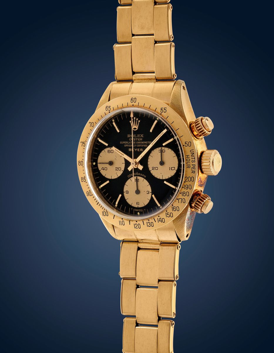 Rolex - Daytona 6265 personalizzato per Beyer, oro 18k, anni '70