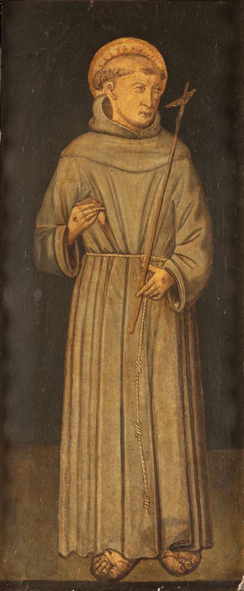 Pittore Popolare, Secolo XV, e Restauratore Moderno - San Francesco e Santa Chiara (en Pendant)