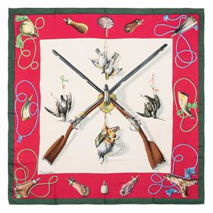 Les Fusils silk twill scarf 