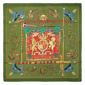 Dieu et mon Droit Silk twill scarf