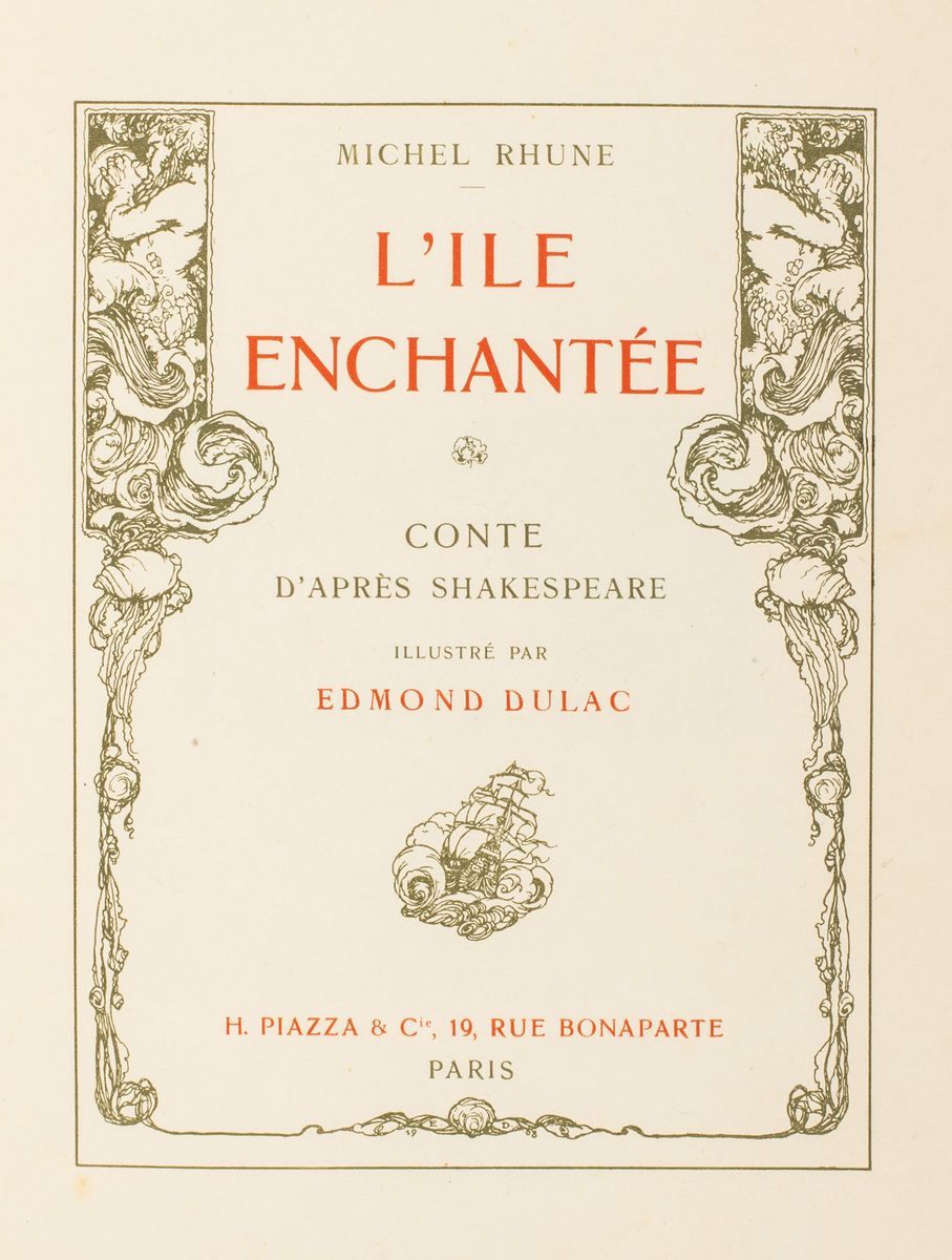 Livre 'L'Ile Enchantée' RHUNE D'après Shakespeare - Édition Limitée Piazza