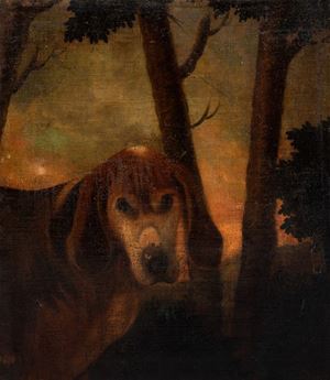 Landscape with dog (fragment)