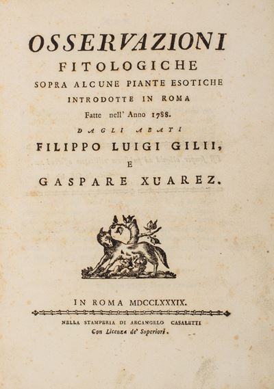 Osservazioni Fitologiche Sopra Alcune Piante Esotiche Introdotte in Roma, 1788