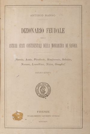 Feudal dictionary of the ancient continental states of the Monarchy of Savoy