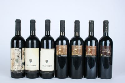 Librandi Megonio Calabria IGT 1999-2005 e Gravello Val di Neto Rosso IGT 1993, Selezione di 7 bot...