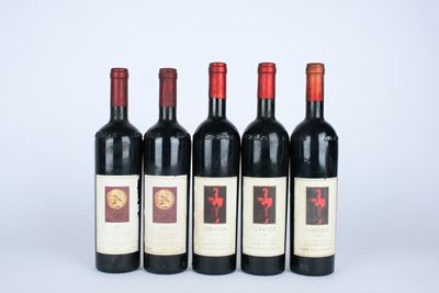 Argiolas, Turriga e Kore - Isola dei Nuraghi Rosso IGT (1993, 1994, 1997) - 5 Bottiglie