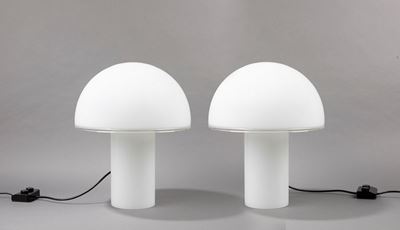 Onfale - Lampade da Tavolo in Vetro Soffiato Opalino