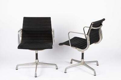 Herman Miller, Sei sedie modello EA 108 in tessuto hopsack e alluminio