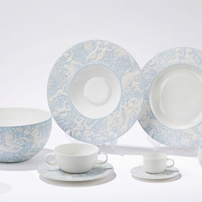Servizio in porcellana Rosenthal, modello 'Flauto Magico', composto da settantacinque pezzi