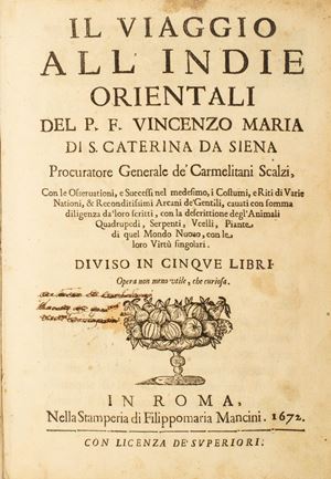India - Murchio, Vincenzo Maria - Il Viaggio all'Indie Orientali. Diviso in cinque libri.