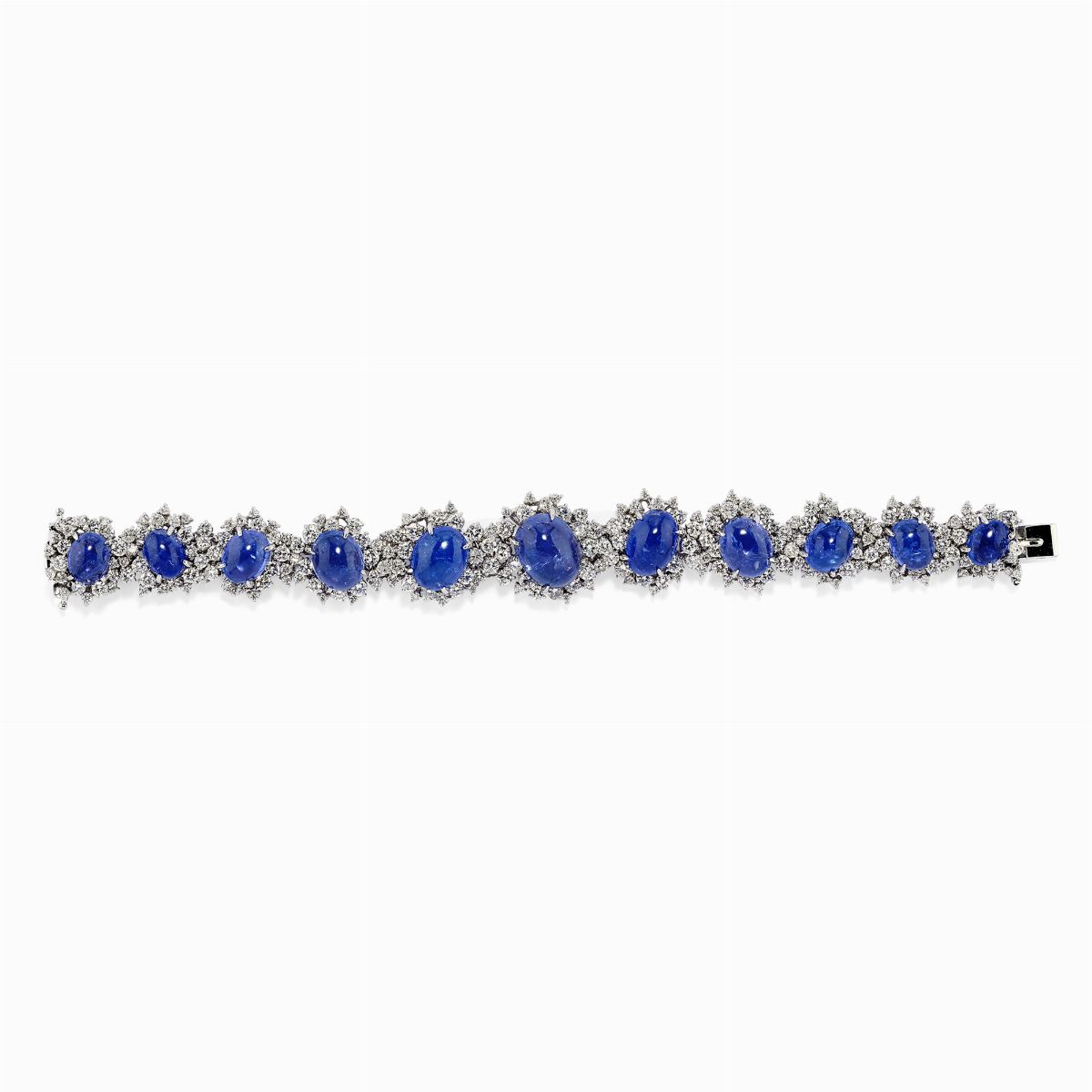 Importante Demi-parure in Oro Bianco 18k, Tanzaniti e Diamanti