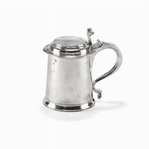 Tankard in argento, londra, 1706-1707