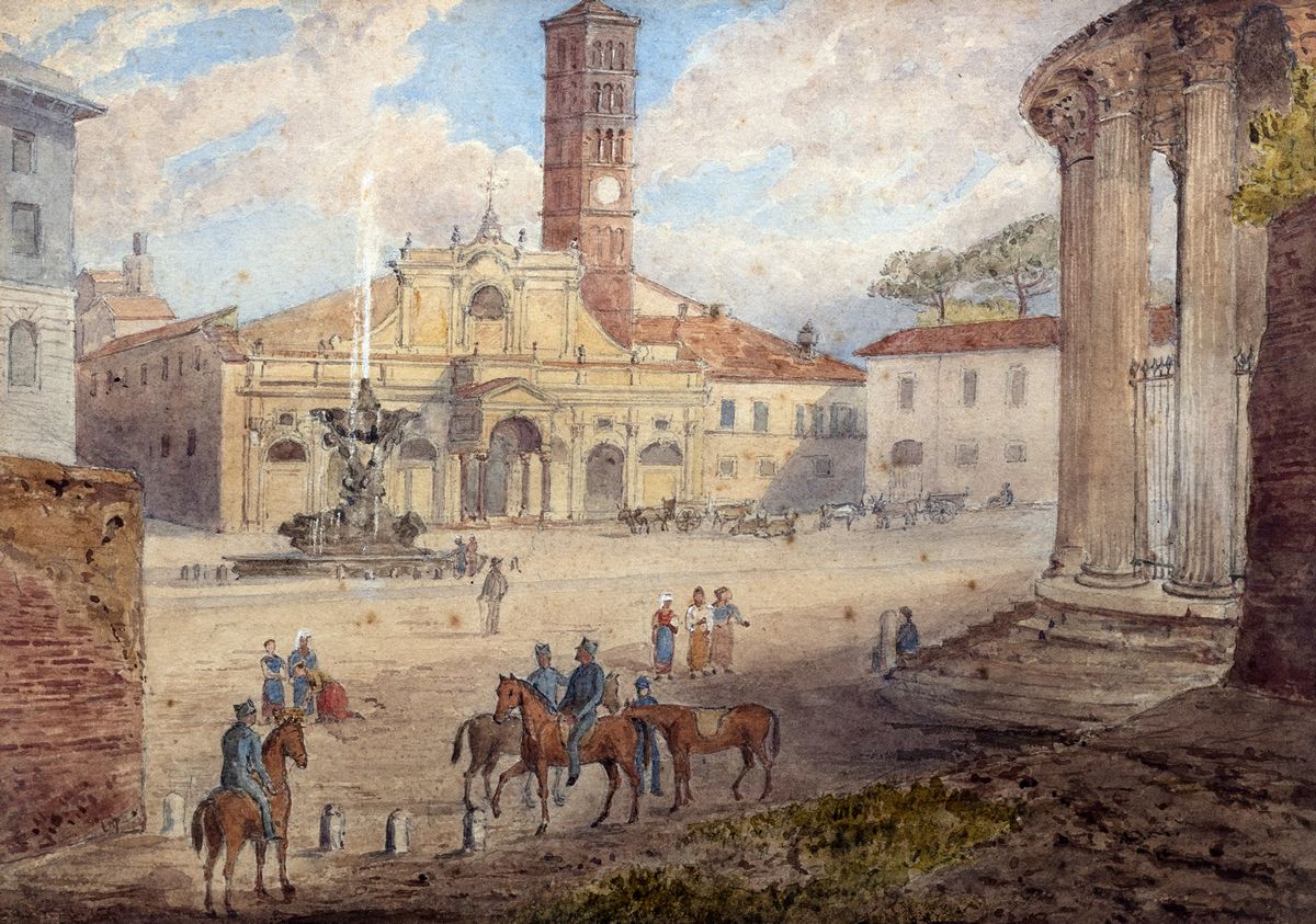 Scuola Italiana del XIX Secolo - Basilica di Santa Maria in Cosmedin a Roma